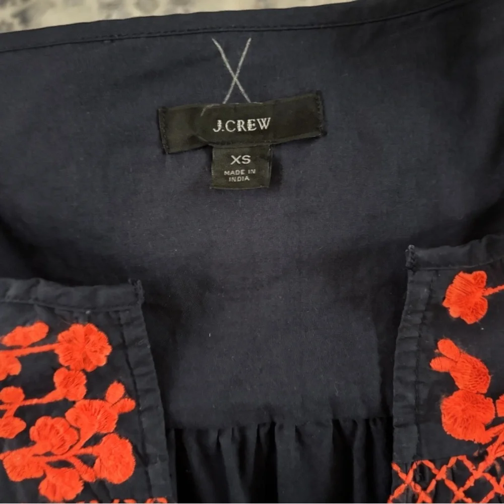 J. CREW Leda Embroidered Popover Dress (XS)